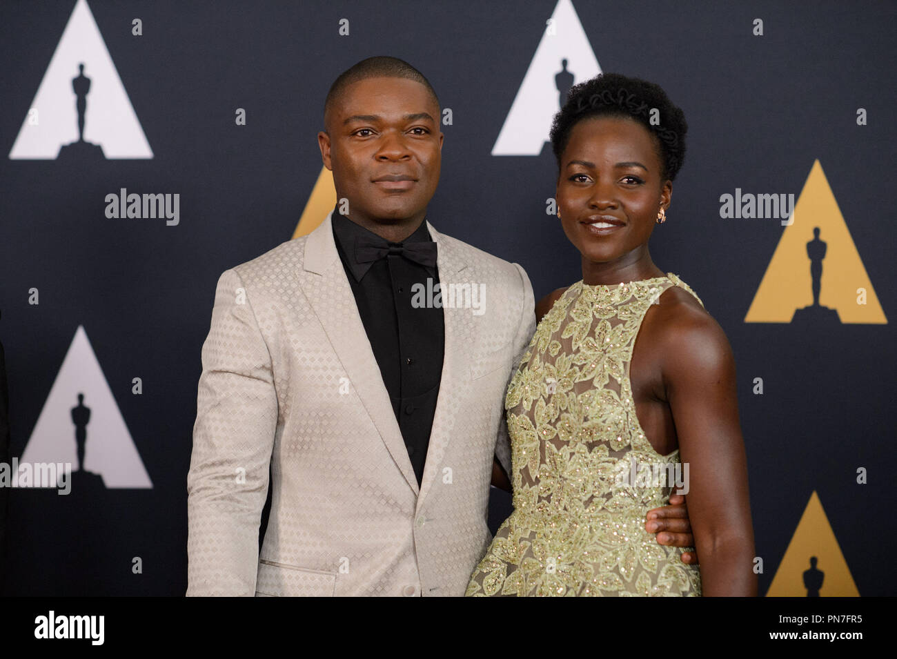 David Oyelowo (left) and Lupita Nyong'o attend the Academy’s 8th Annual Governors Awards in The Ray Dolby Ballroom at Hollywood & Highland Center® in Hollywood, CA, on Saturday, November 12, 2016.  File Reference # 33153 079THA  For Editorial Use Only -  All Rights Reserved Stock Photo