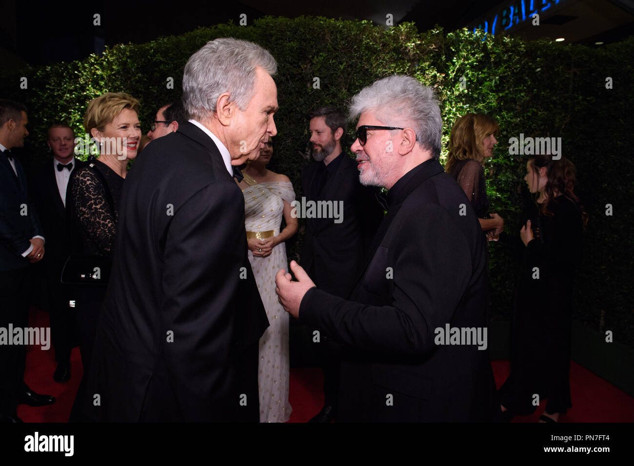 Warren Beatty (left) and Pedro Almodovar attend the Academy’s 8th Annual Governors Awards in The Ray Dolby Ballroom at Hollywood & Highland Center® in Hollywood, CA, on Saturday, November 12, 2016.  File Reference # 33153 097THA  For Editorial Use Only -  All Rights Reserved Stock Photo
