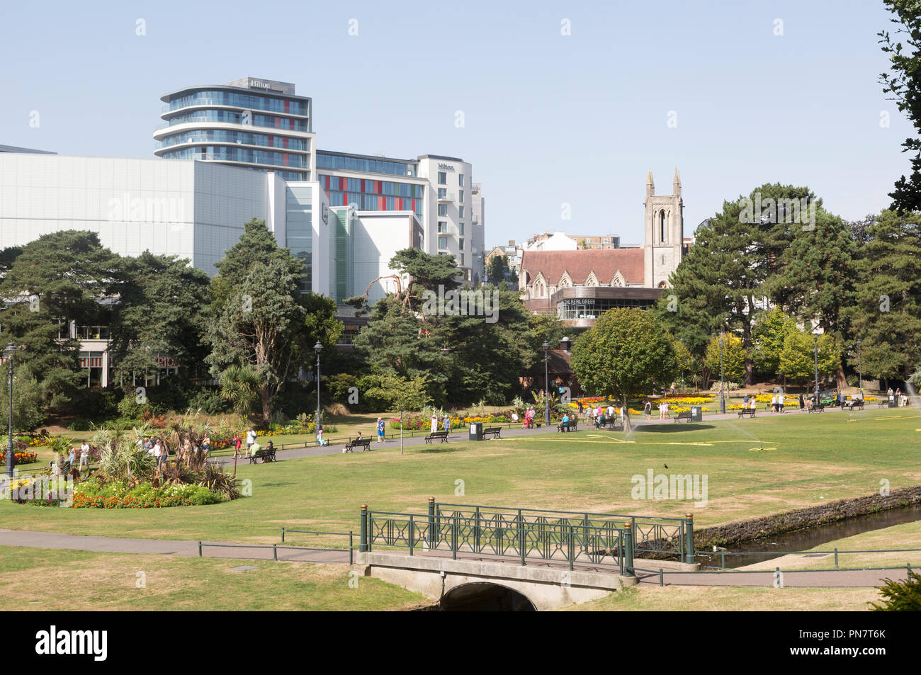 Hilton Hotel And The Lower Gardens, Bourne Valley Greenway, Bournemouth 