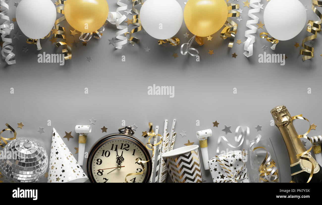 party ornaments for new year eve or other festivities Stock Photo