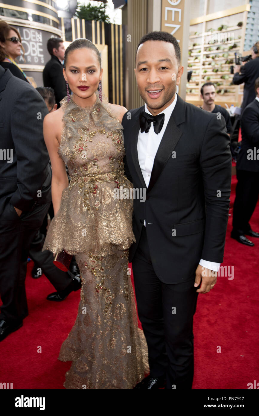 Chrissy Teigen and John Legend attend the 74th Annual Golden Globe