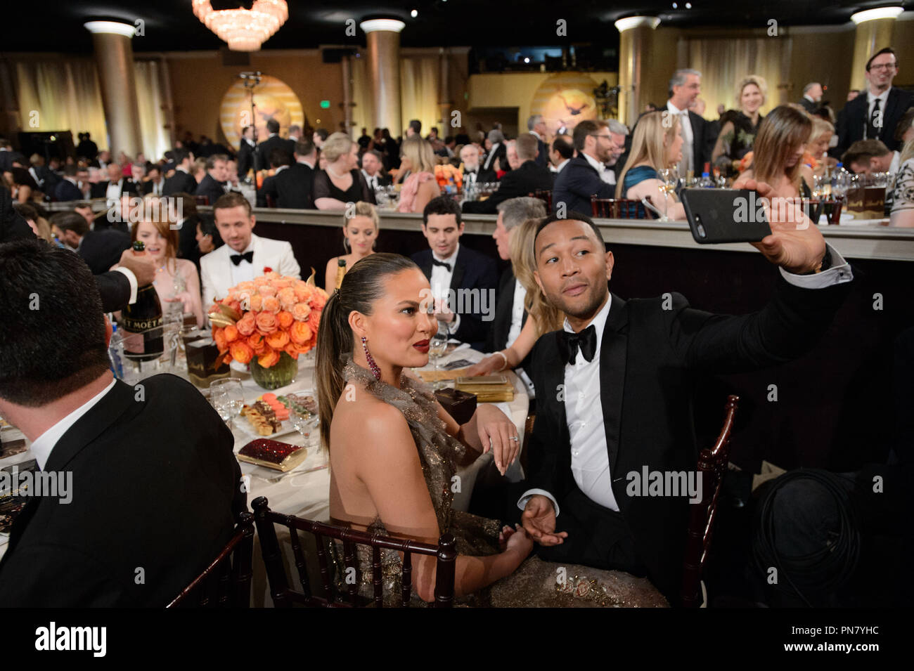 Chrissy Teigen And John Legend At The 74th Annual Golden Globe Awards At The Beverly Hilton In Beverly Hills Ca On Sunday January 8 2017 File Reference 33198 511jrc For Editorial