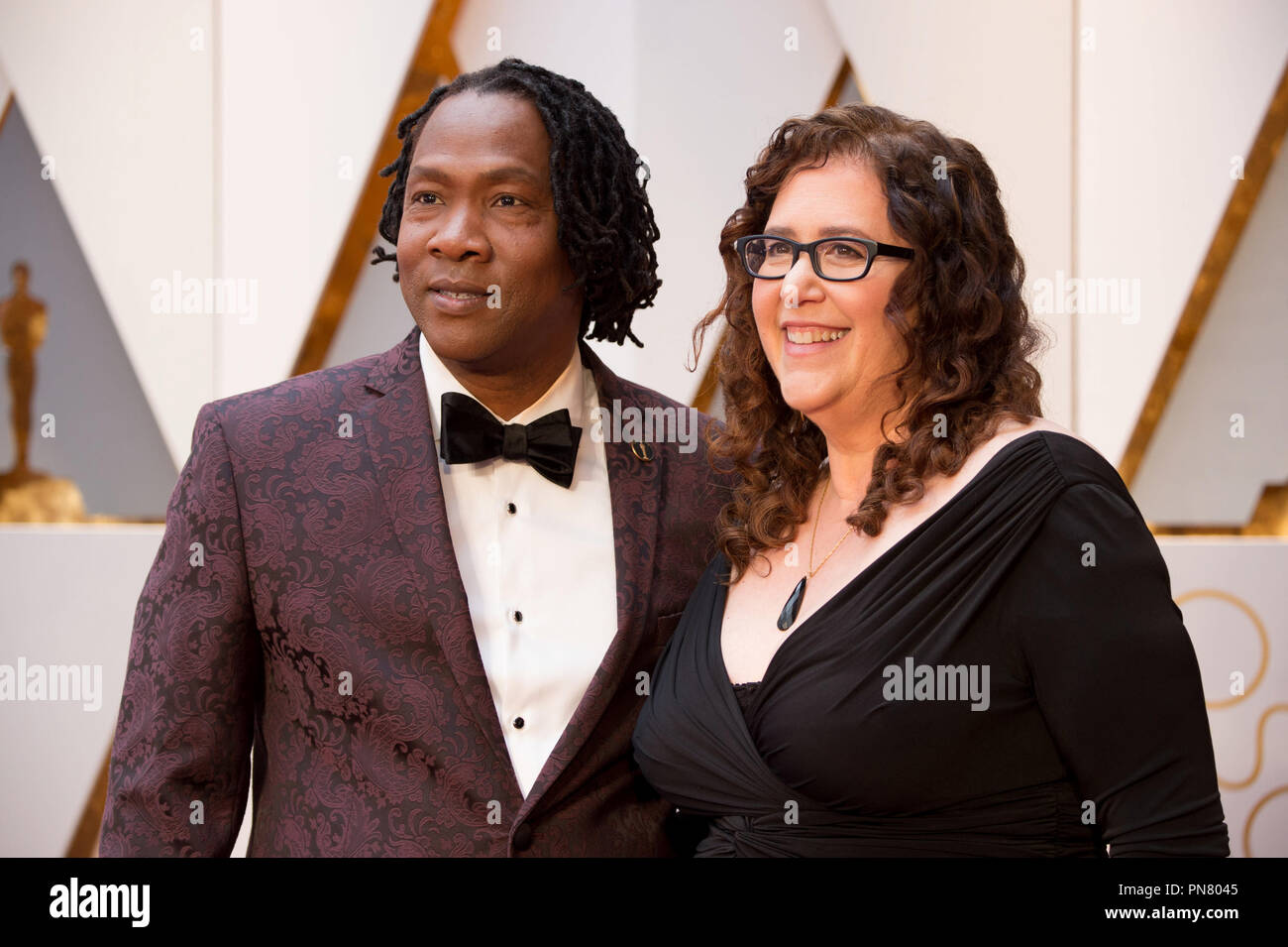 Oscar®-nominees Roger Ross Williams and Julie Goldman arrive at The 89th Oscars® at the Dolby® Theatre in Hollywood, CA on Sunday, February 26, 2017.  File Reference # 33242 037THA  For Editorial Use Only -  All Rights Reserved Stock Photo