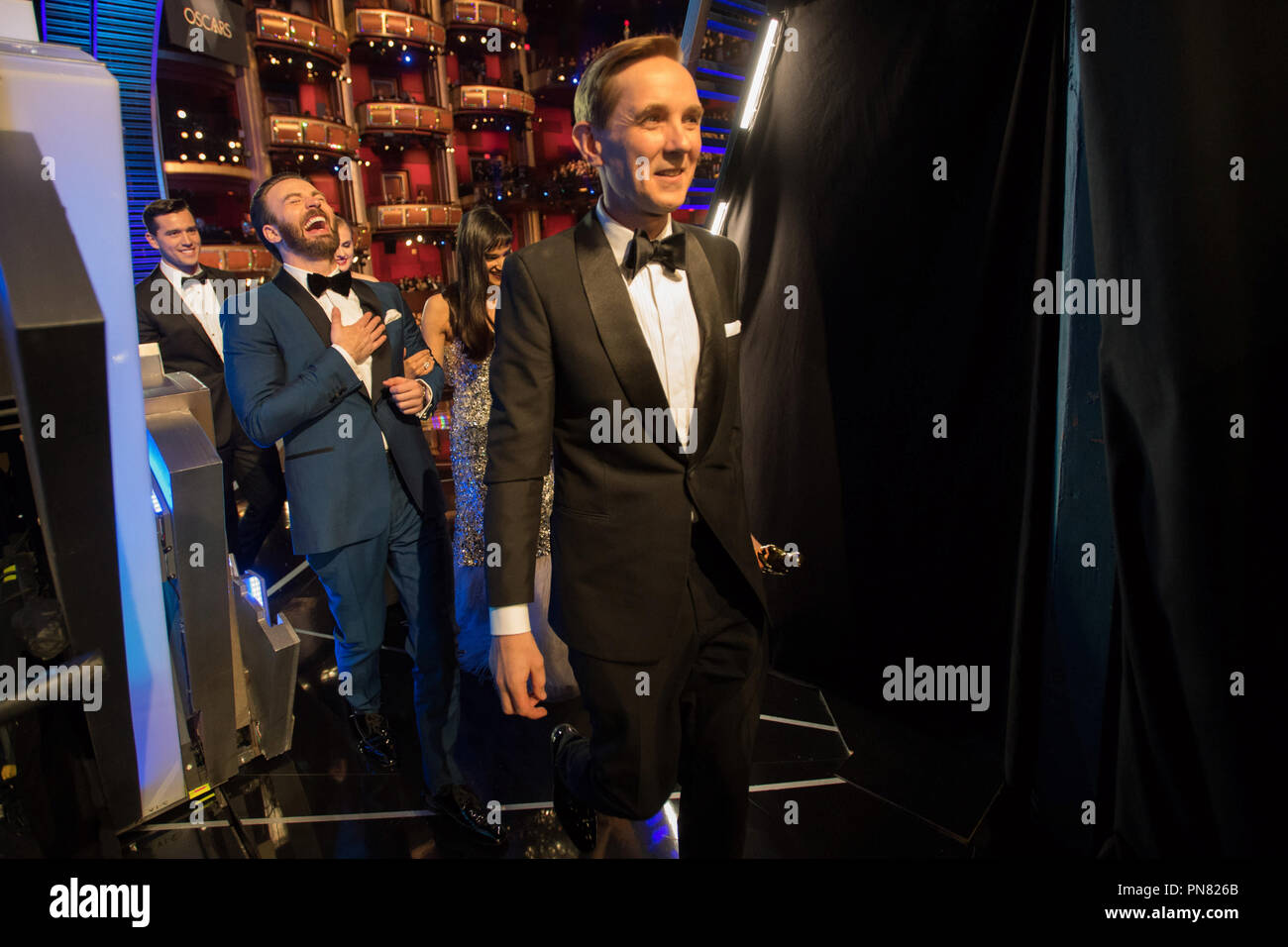 Robert Mackenzie backstage after accepting the Oscar® for Achievement in sound mixing, for work on “Hacksaw Ridge” during the live ABC Telecast of The 89th Oscars® at the Dolby® Theatre in Hollywood, CA on Sunday, February 26, 2017.  File Reference # 33242 600THA  For Editorial Use Only -  All Rights Reserved Stock Photo