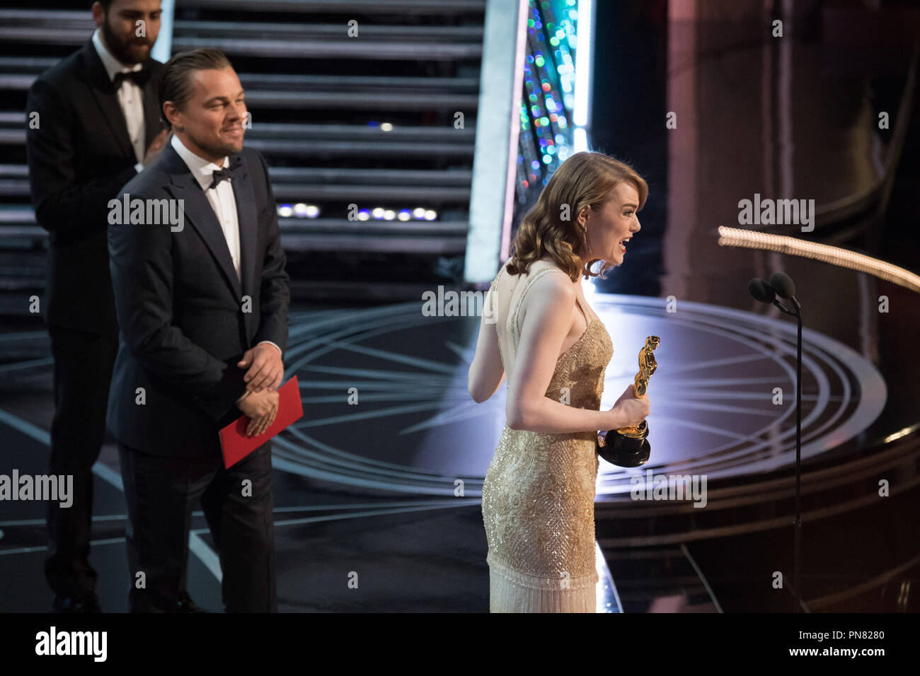 Emma Stone Accepts The Oscar For Performance By An Actress In A Leading Role For