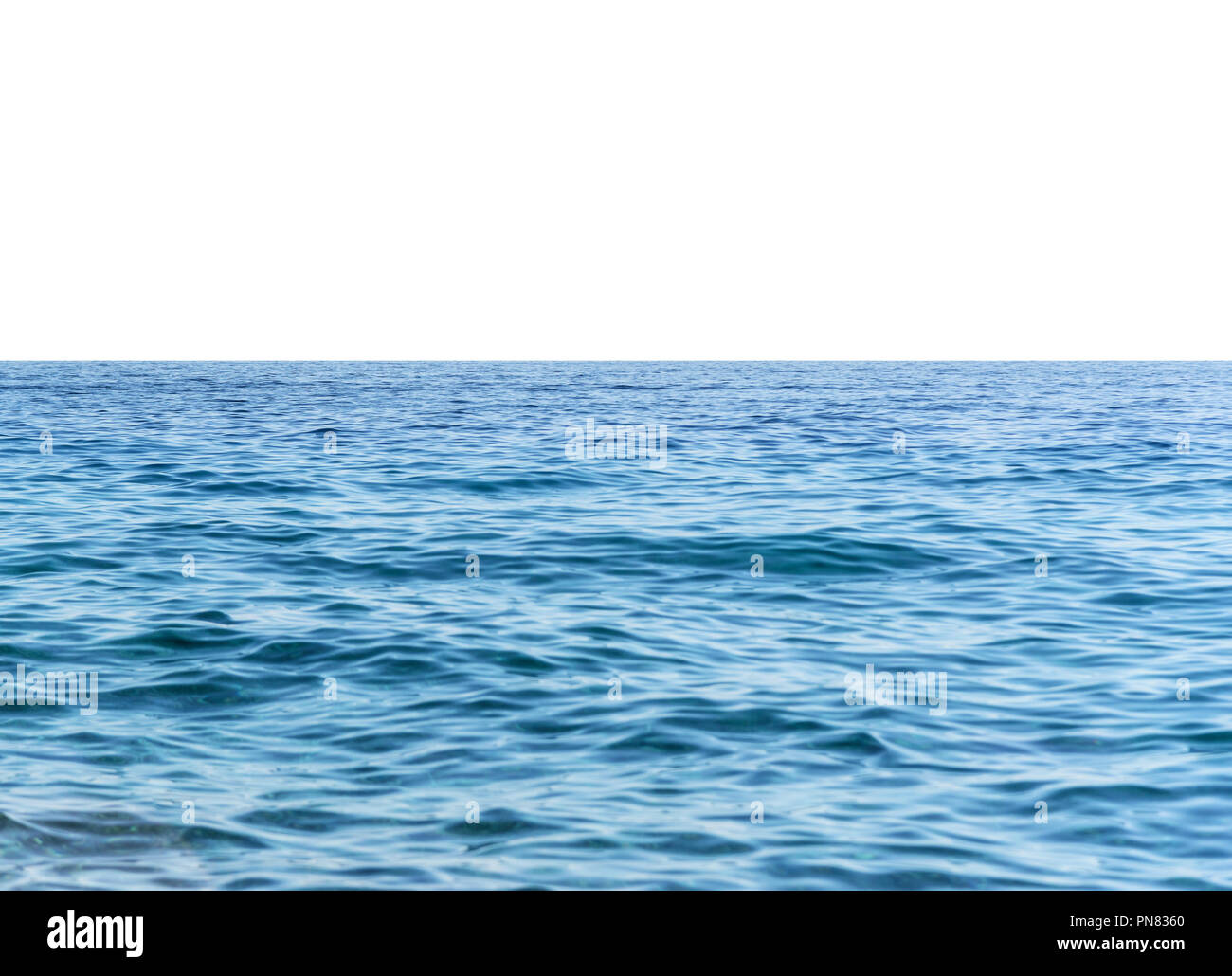 Sea or ocean with distant sky on the horizon in white Stock Photo ...