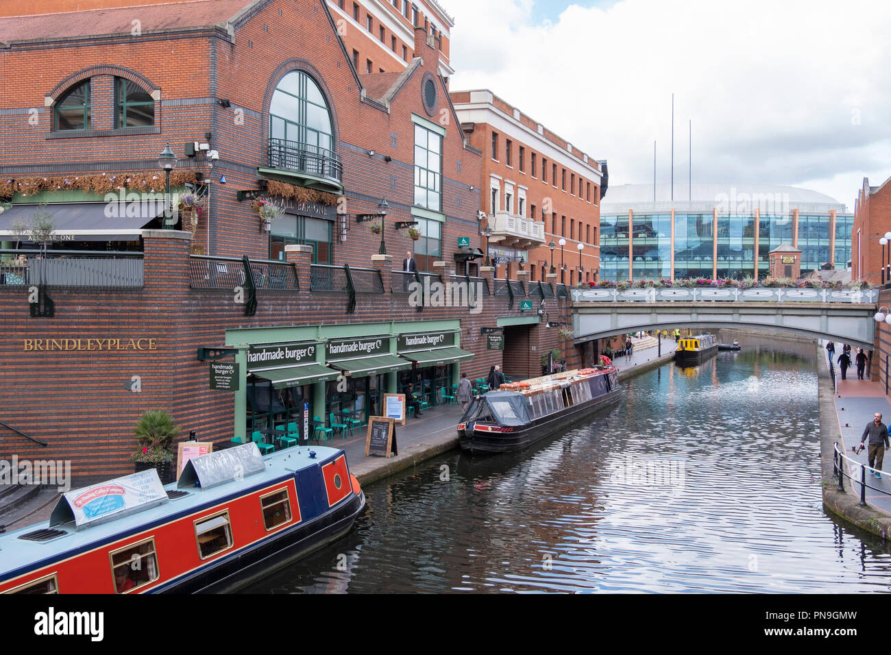 Canals at Brindleyplace, Birmingham, England Stock Photo