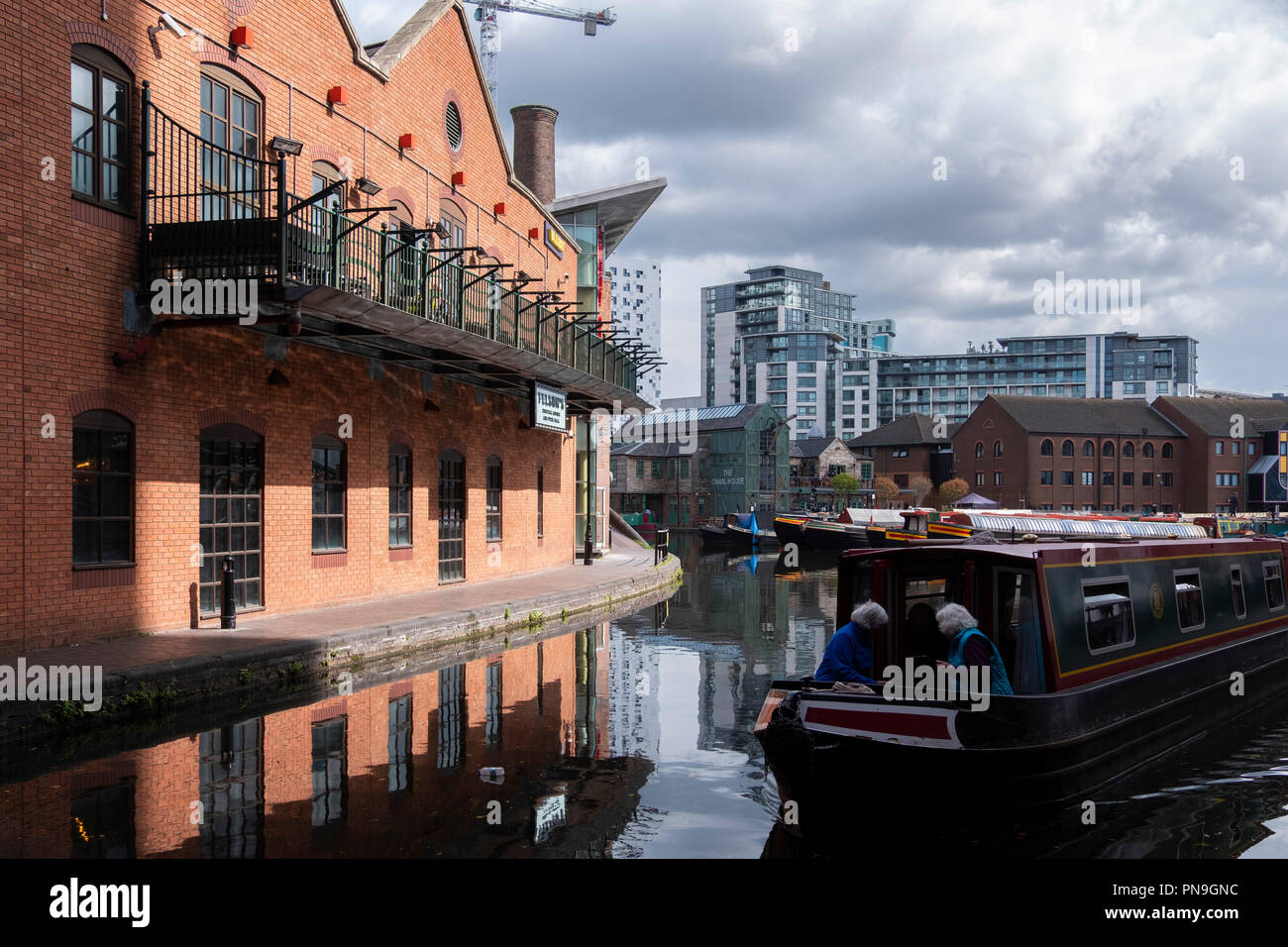 Gas Street Basin canals in Birmingham City Centre, England Stock Photo