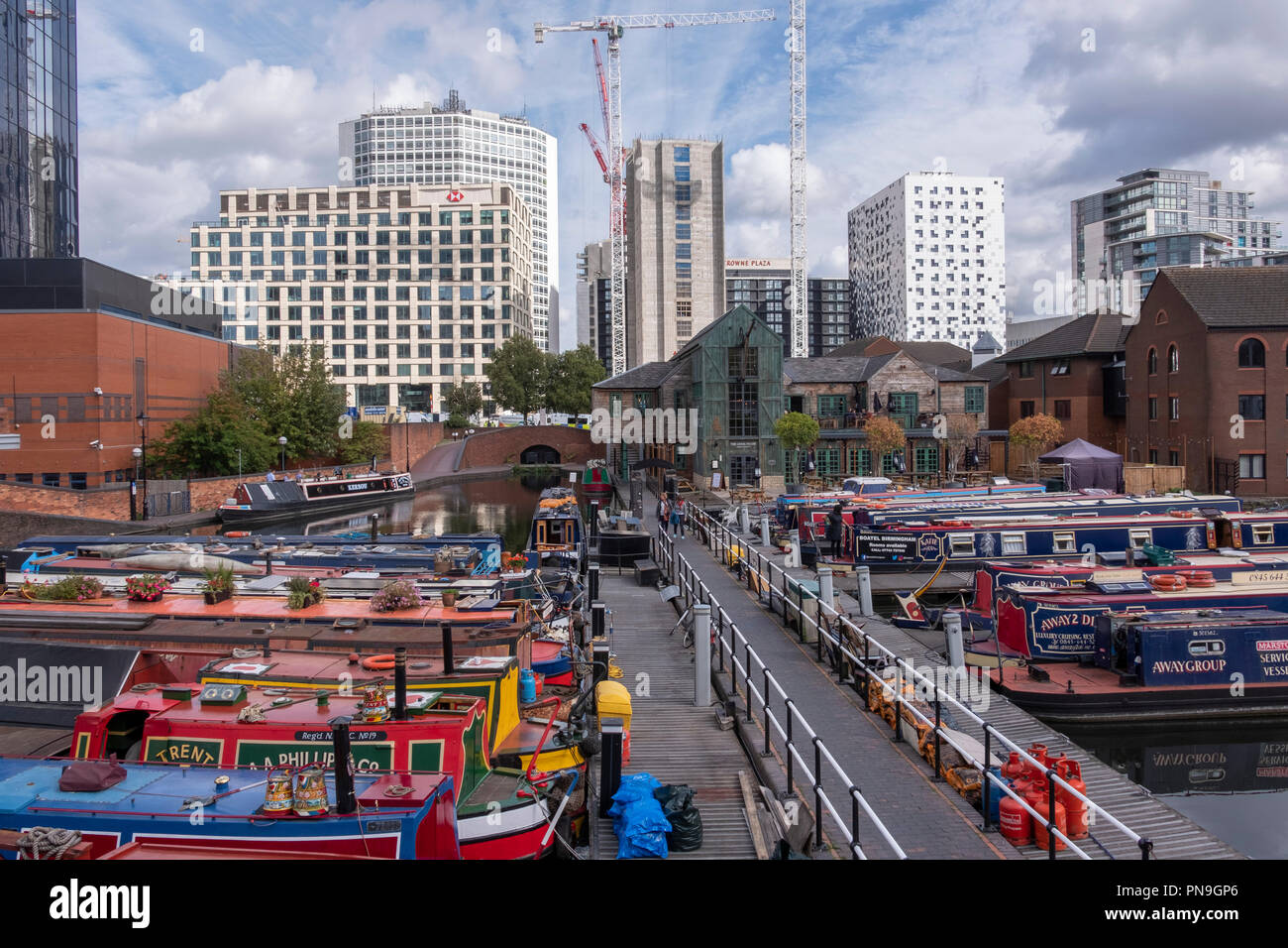 HSBC Headquarters in central Birmingham, England, viewed from Gas Street Basin. Stock Photo