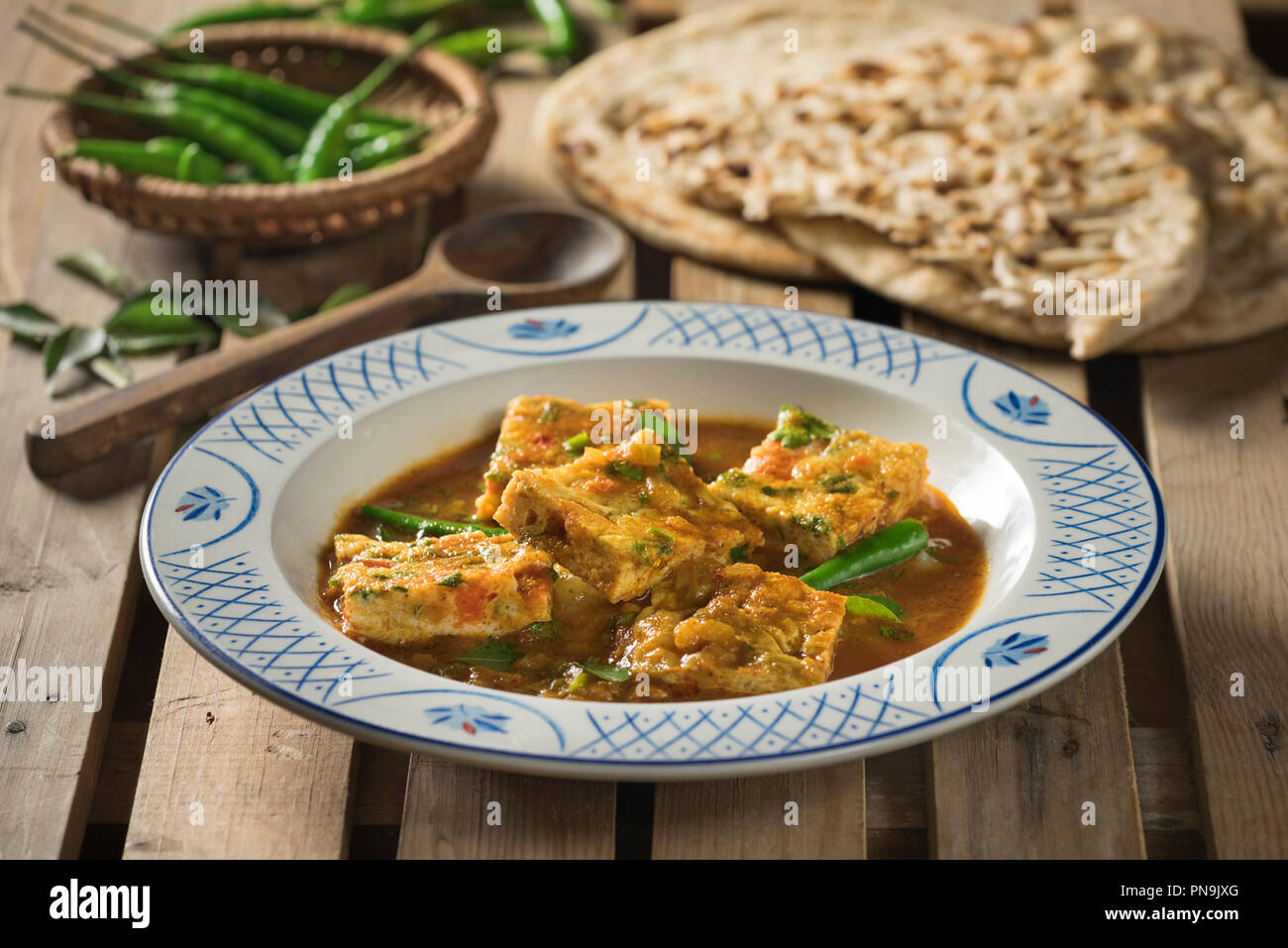 Omelette curry. India Sri Lanka Food Stock Photo