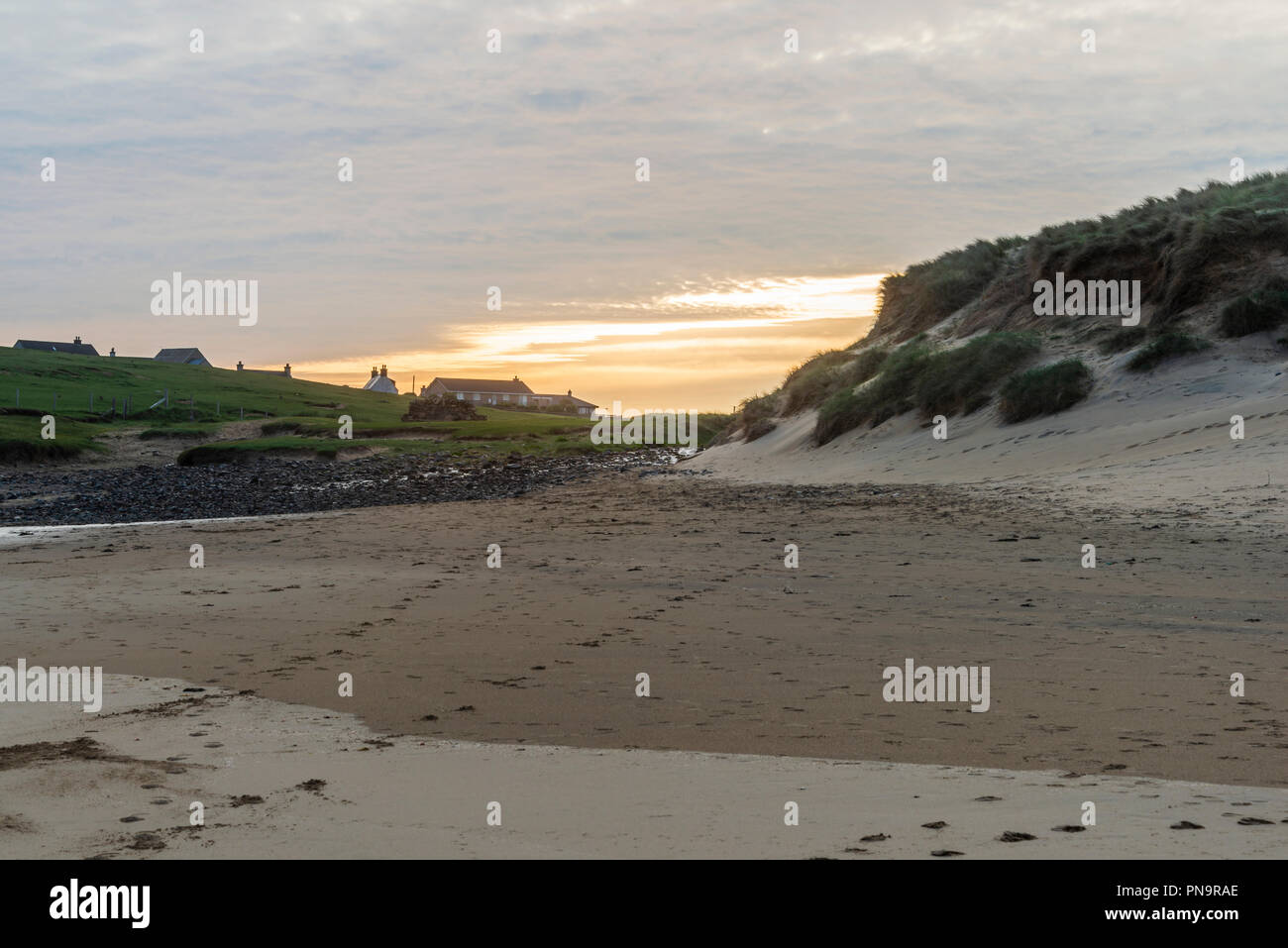 eoropie beach landscaps in a windy day, in Ness surrounding northes ...