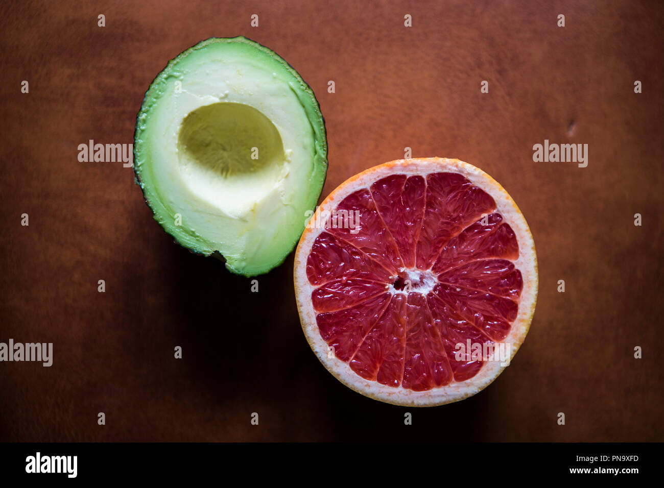 avocado and grapefruit Stock Photo