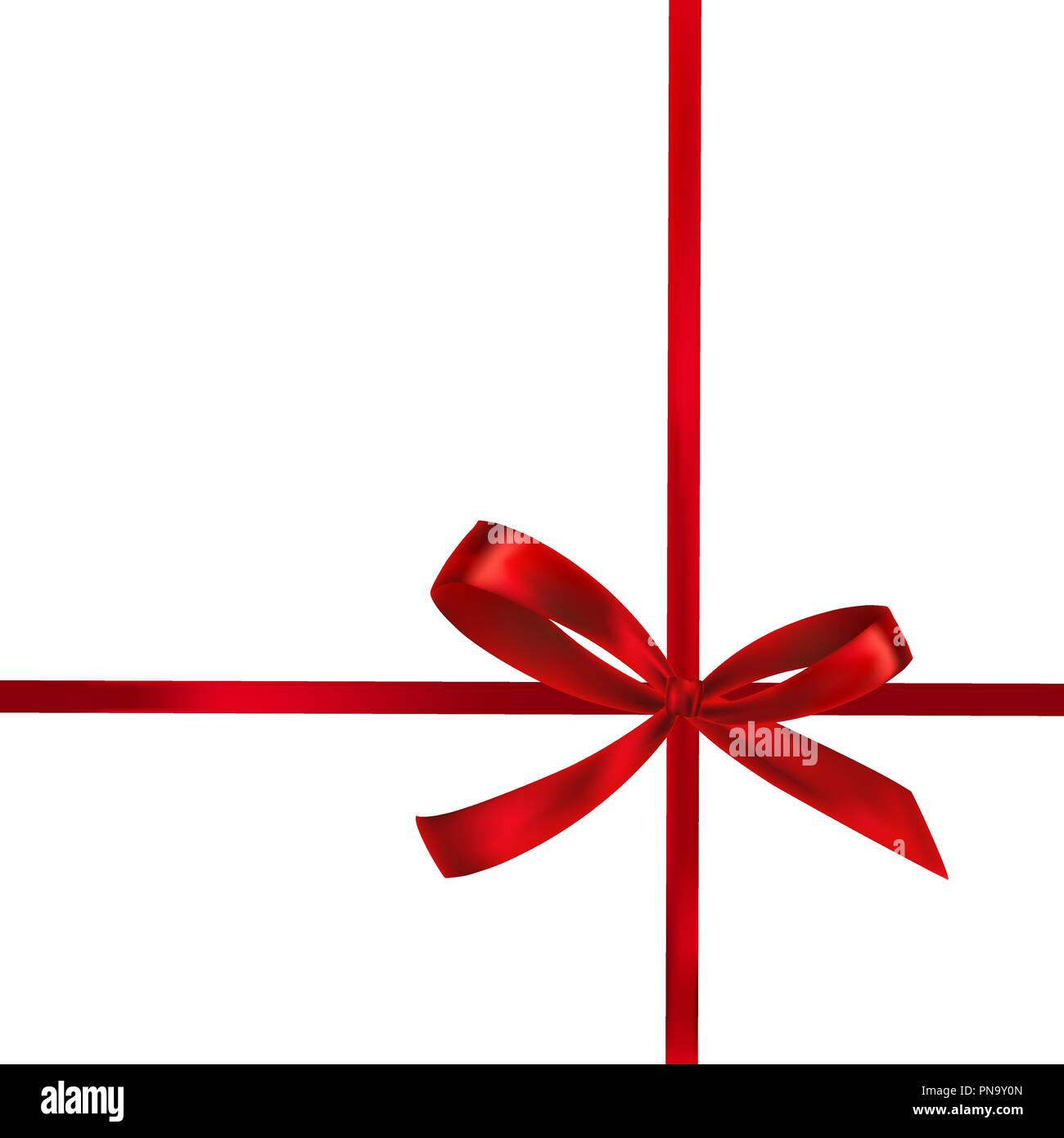 Shiny red satin ribbon on white background Stock Vector Image & Art - Alamy