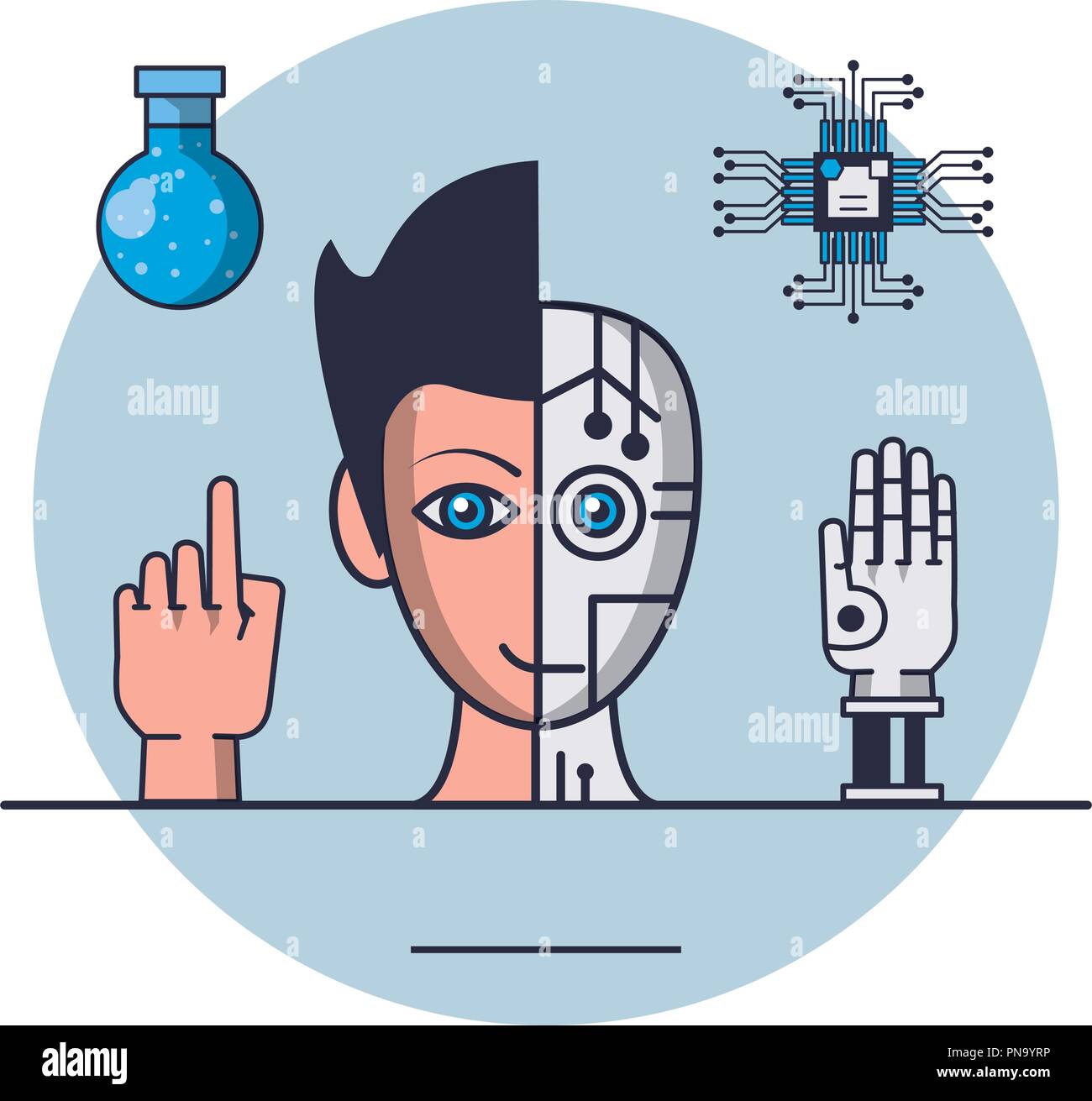 Human robot head Stock Vector Image & Art Alamy
