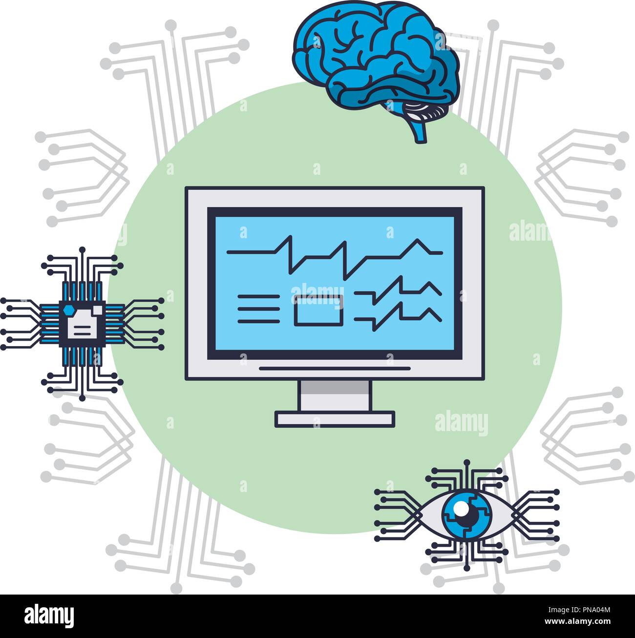 Computer and artificial intelligence Stock Vector Image & Art - Alamy