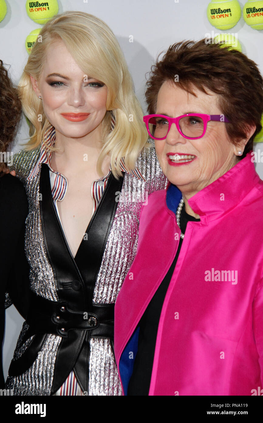 Emma Stone, Billie Jean King at the Premiere of Fox Searchlight Pictures' 'Battle of the Sexes' held at the Regency Village Theater in Westwood, CA, September 16, 2017. Photo by Joseph Martinez / PictureLux Stock Photo