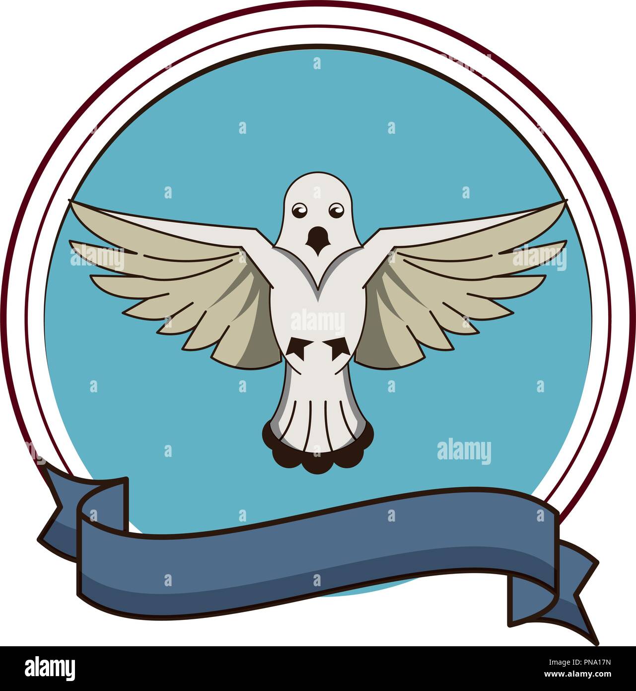 Dove flying symbol round emblem Stock Vector Image & Art Alamy