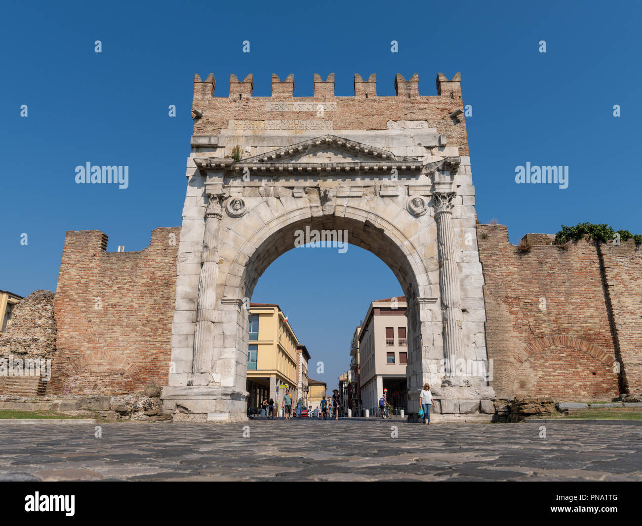 Arch of Augustus, Rimini, Emilia Romagna, Italy Stock Photo