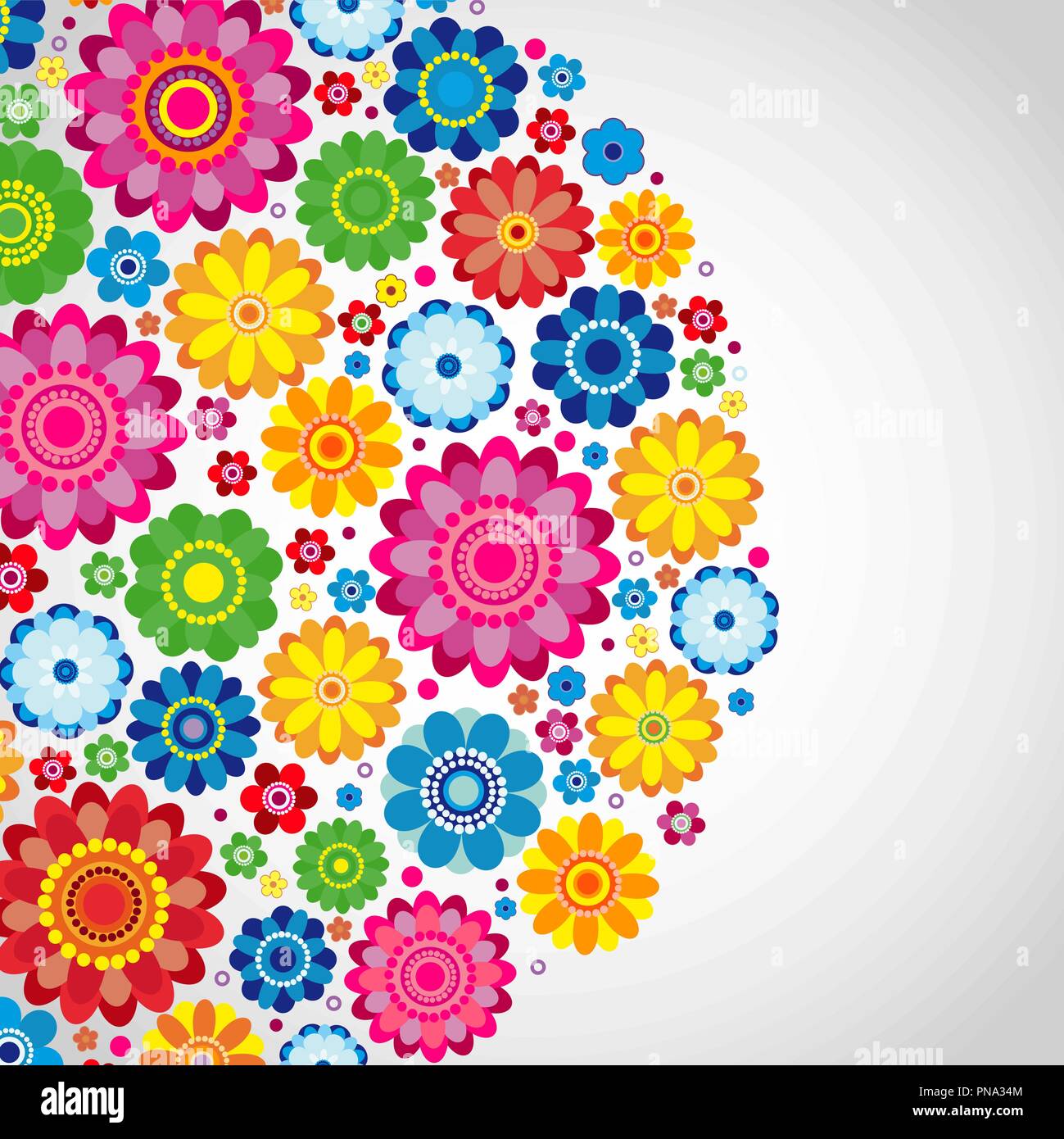 Flowers spring design on a white background, floral vector illustration ...