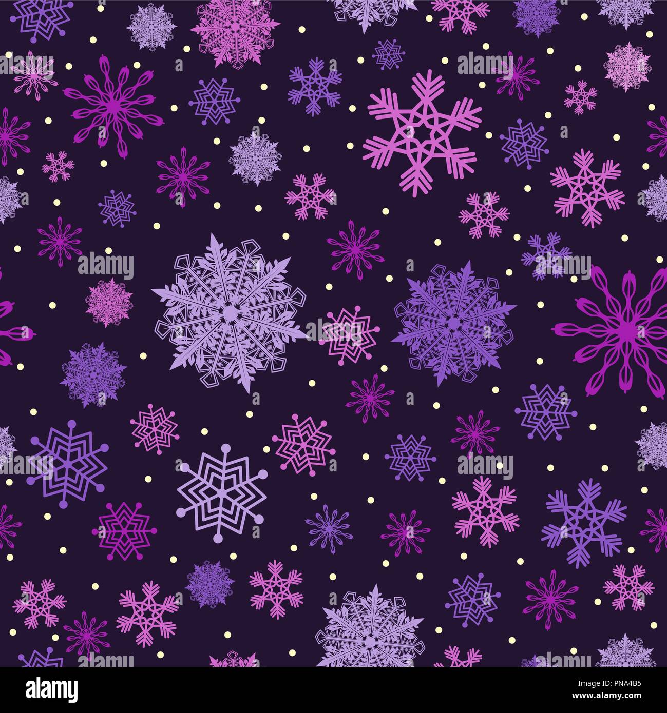 Christmas pattern made of snowflakes and dots, vector winter seamless ...