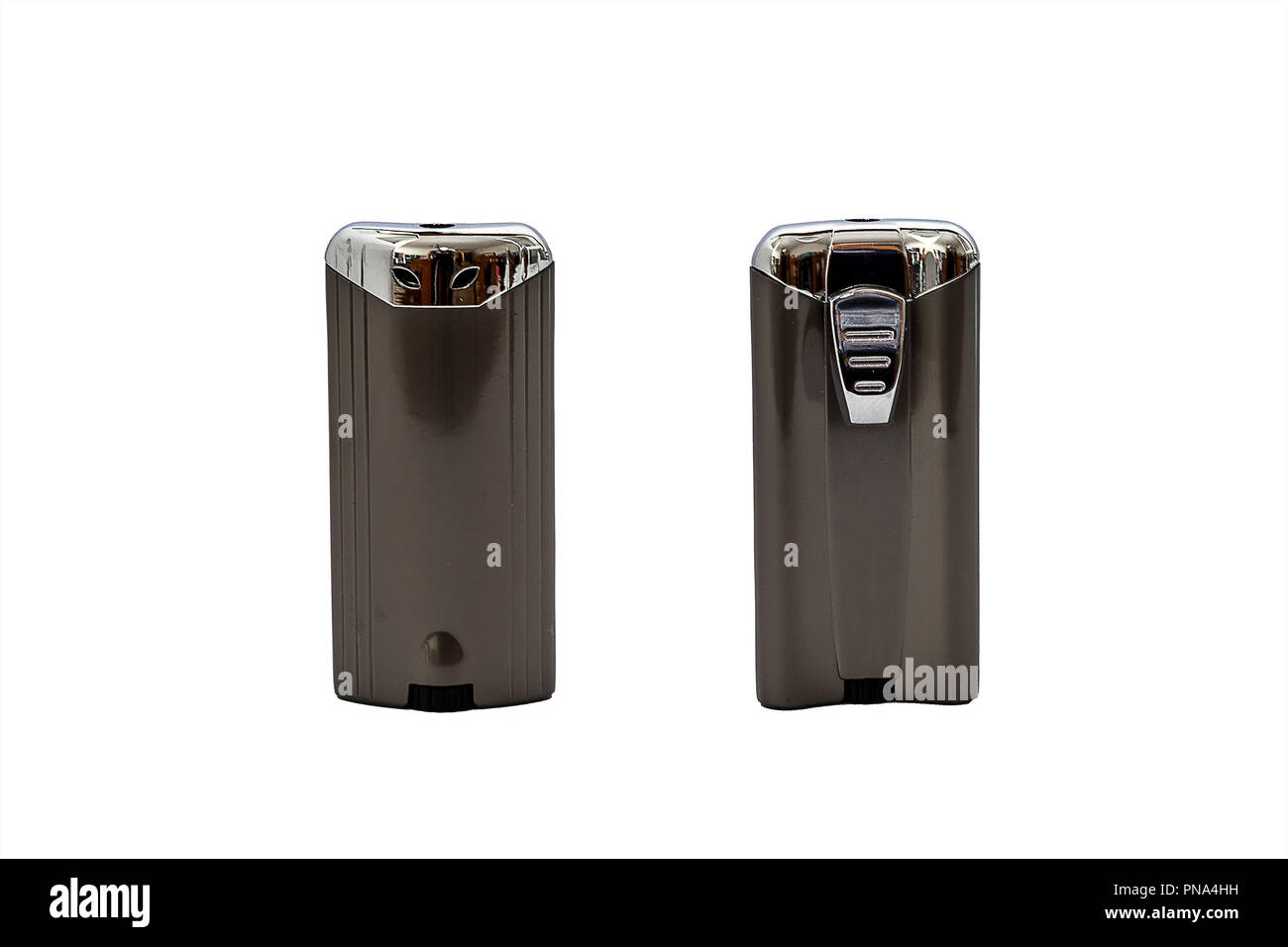 Grey Metallic Lighter Isolated on White Background Stock Photo
