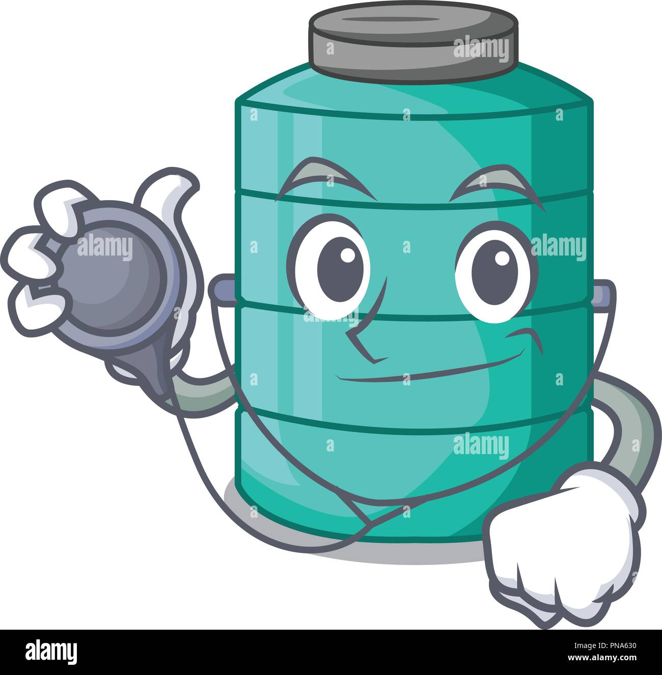 Doctor cartoon big industrial water tank container Stock Vector Image & Art  - Alamy