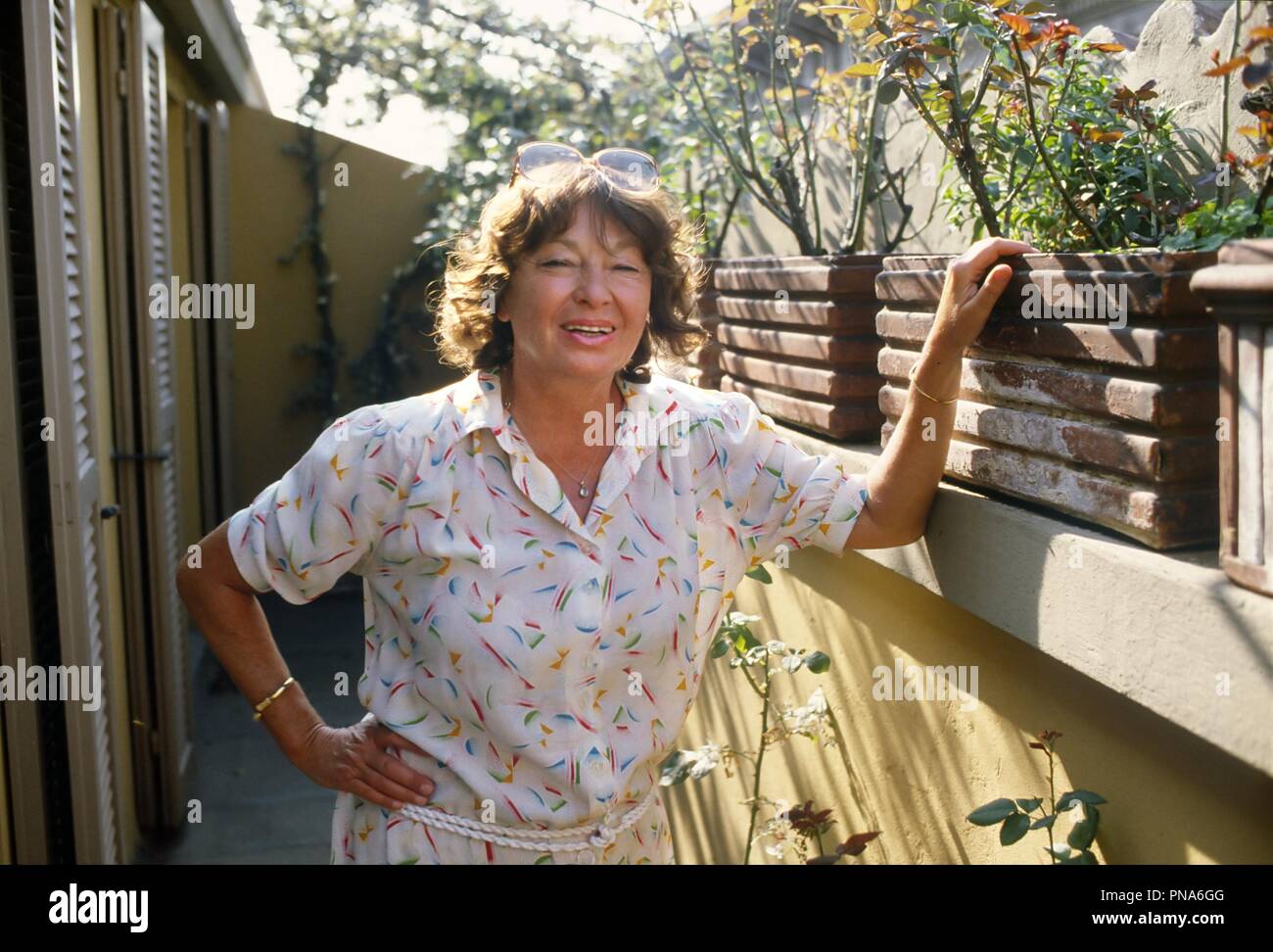 Inge Feltrinelli, director of the homonymous Italian publishing house, in her house in Milan in the 80s Stock Photo