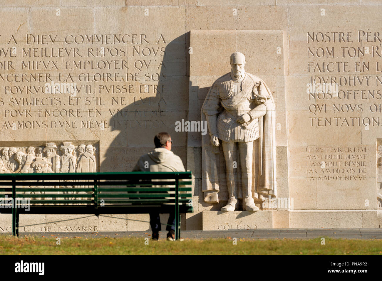 The Reformation Wall In Bastions Park In Geneva, Switzerland Stock 