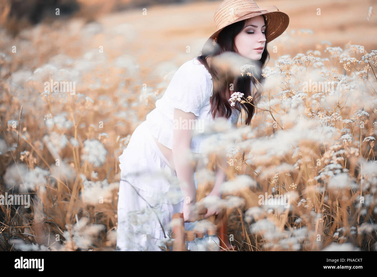 Pregnant woman in nature for a walk in the autumn Stock Photo - Alamy