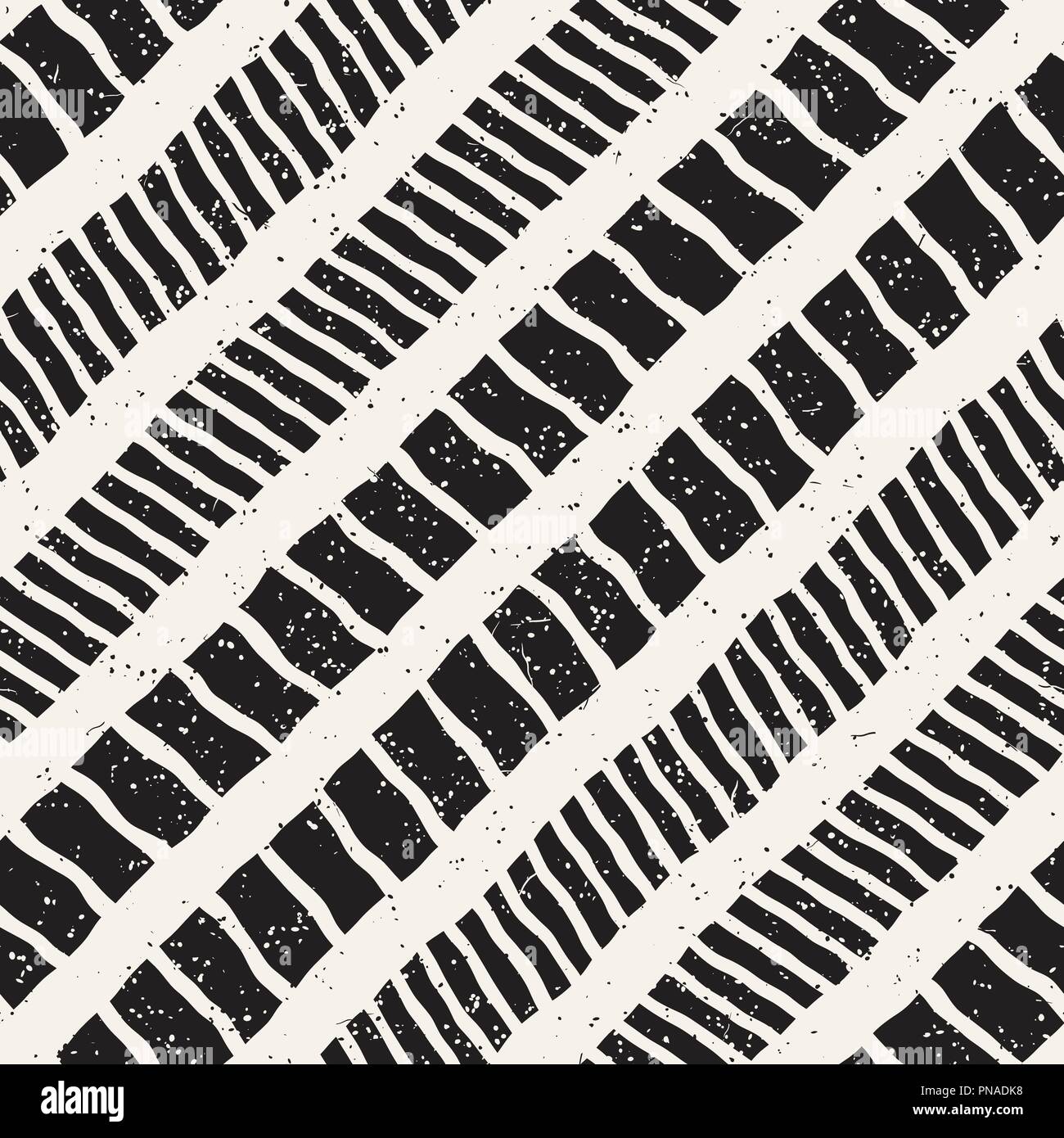 Simple ink geometric pattern. Monochrome black and white strokes ...