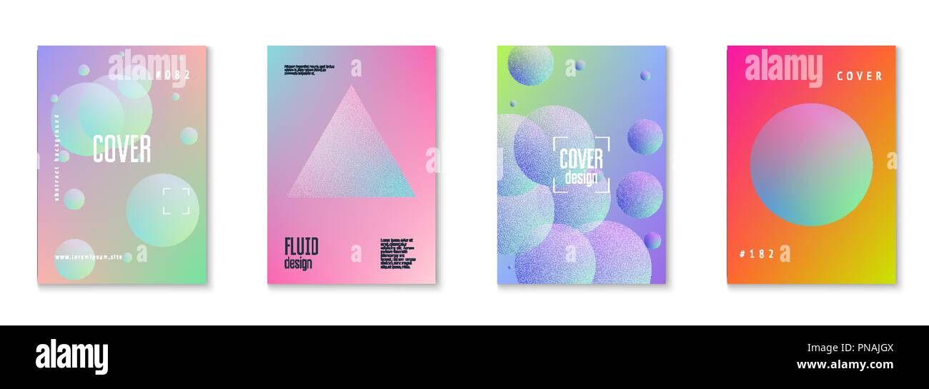 Minimal shapes cover set with holographic fluid Stock Vector