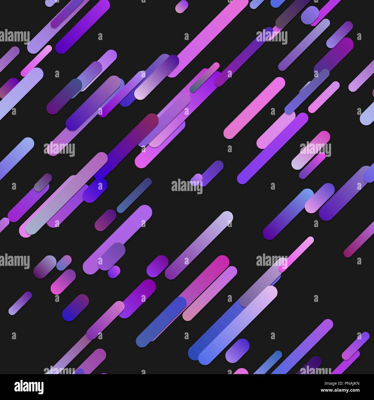 Purple trendy gradient background with diagonal rounded stripe pattern Stock Vector