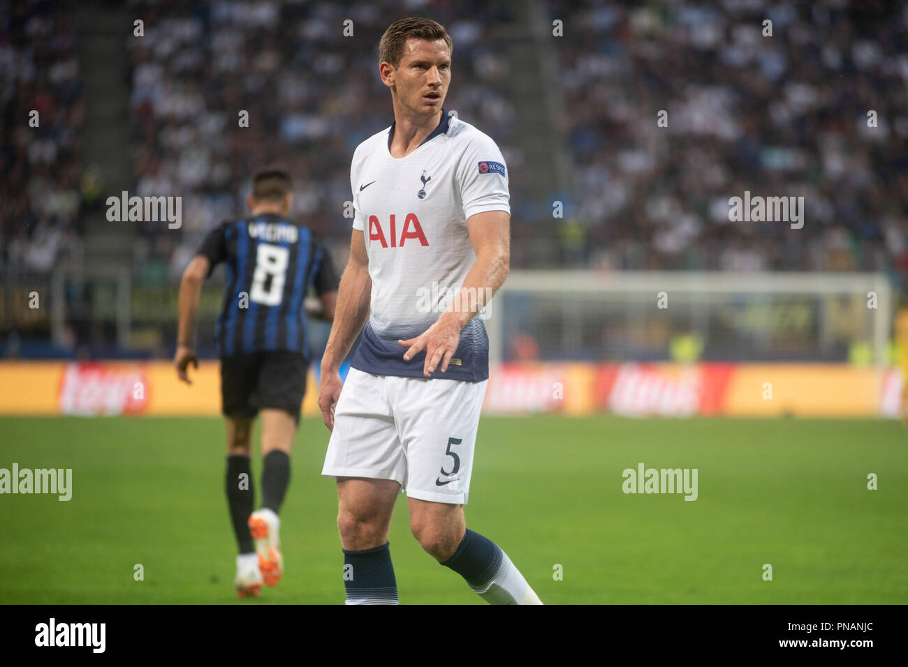 Jan Vertonghen (Tottenham Hotspur)during the UEFA Champions League Group Stage match between Inter Milan and Tottenham Hotspur at Stadio San Siro. The Stock Photo