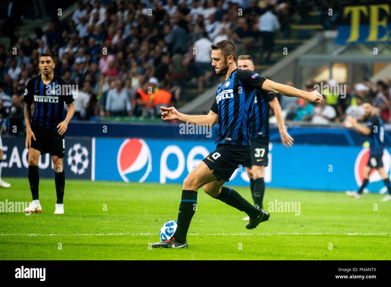 Stefan De Vrij Inter Milan During The Uefa Champions League Group Stage Match Between Inter Milan And Tottenham Hotspur At Stadio San Siro The Fina Stock Photo Alamy