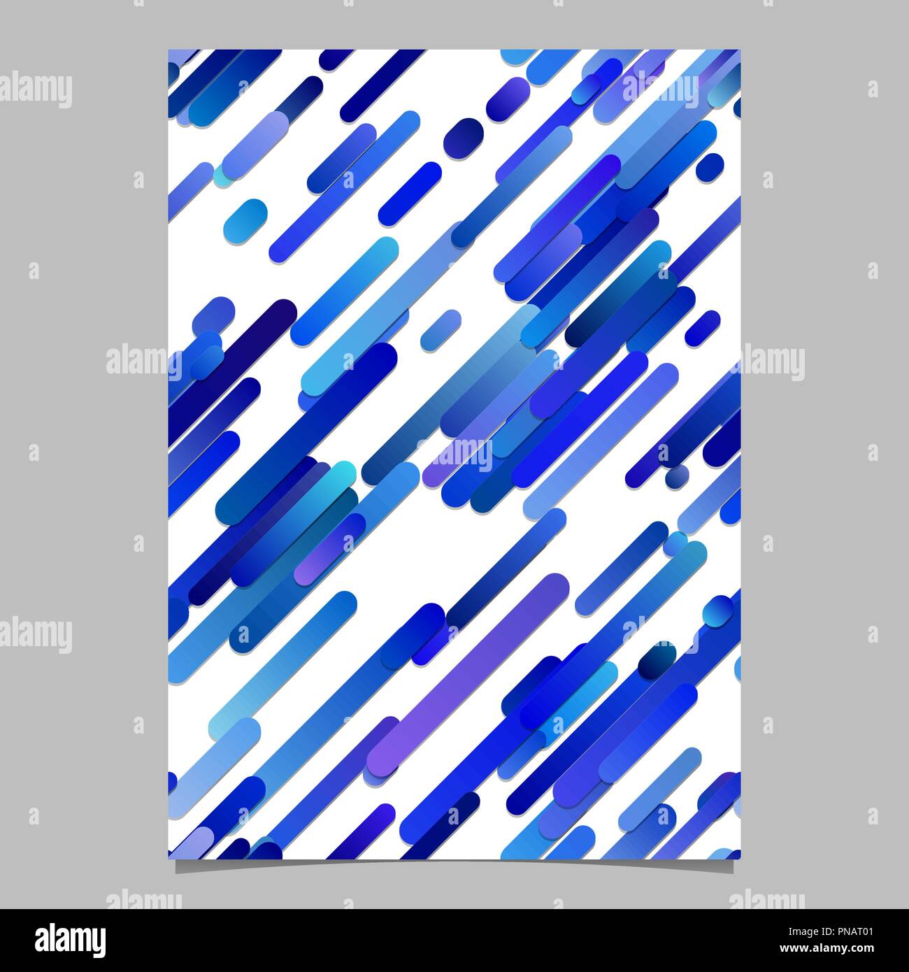 Blue modern gradient diagonal stripe pattern brochure background - vector stationery template Stock Vector