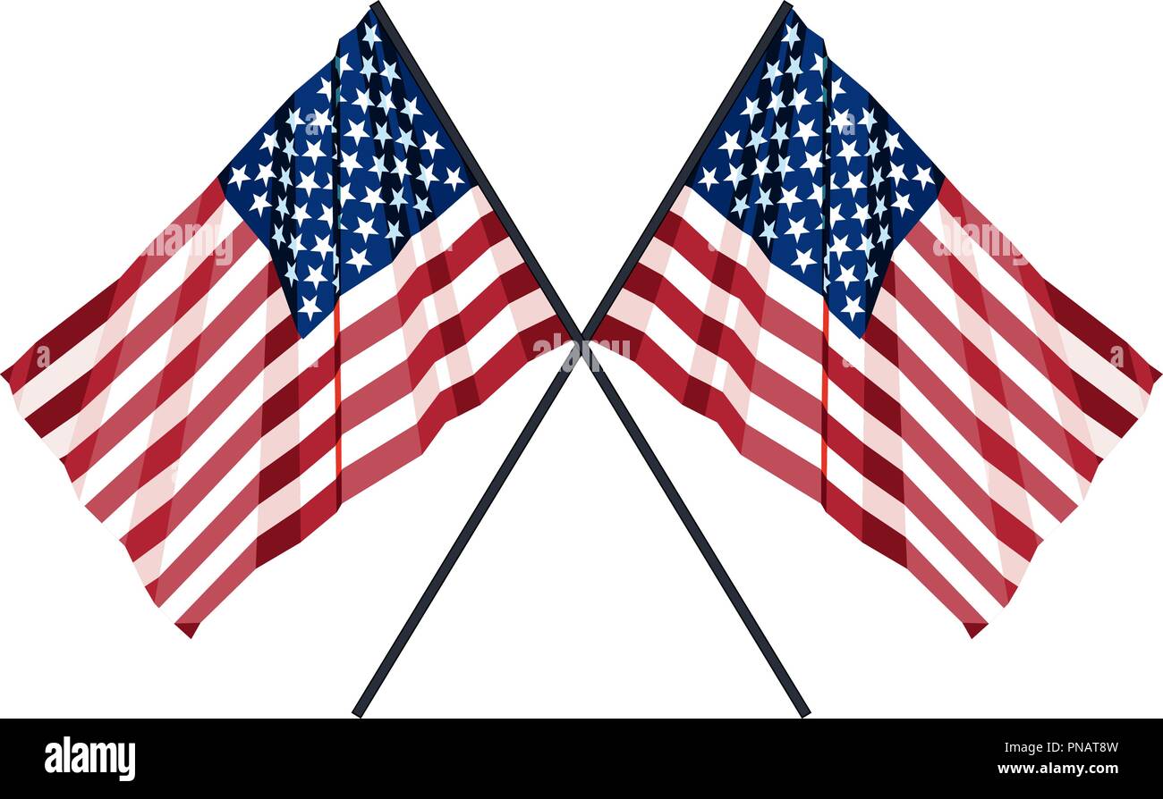 Two US Flag Stock Vector