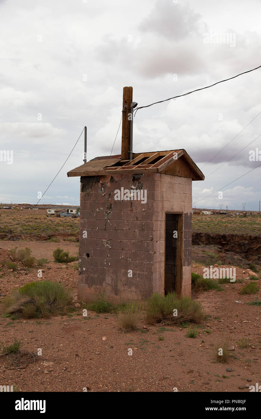 outhouse in arizona desert Stock Photo