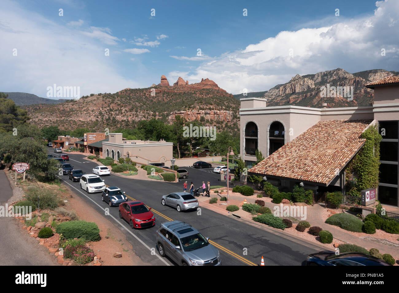 Downtown Sedona Arizona Main Street Stock Photo Alamy