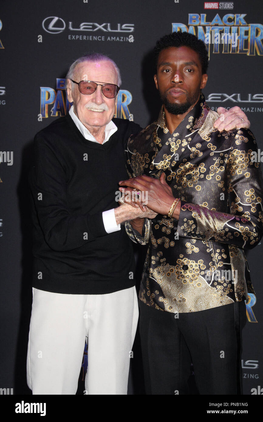 Stan Lee, Chadwick Boseman 01/29/2018 The World Premiere of "Black