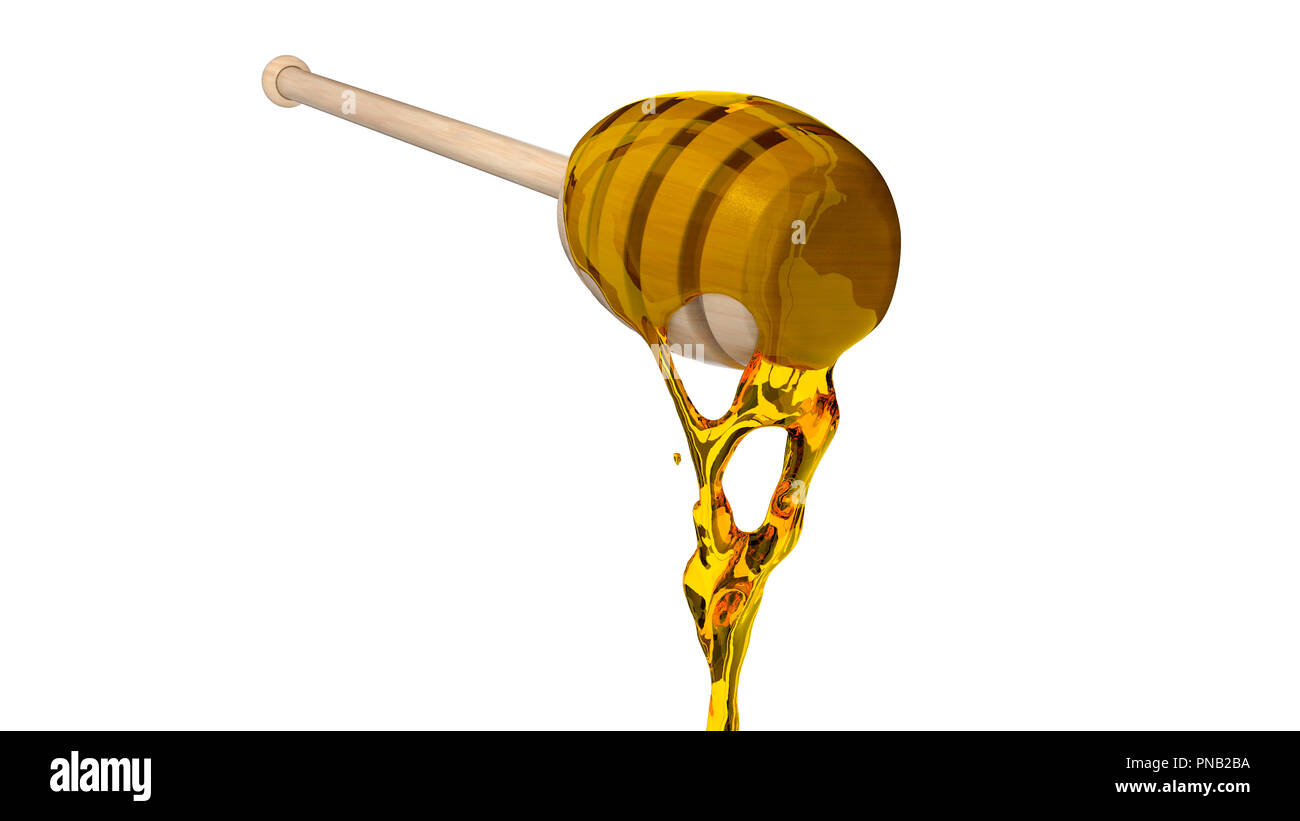 Honey dripper isolated 3D render Stock Photo Alamy