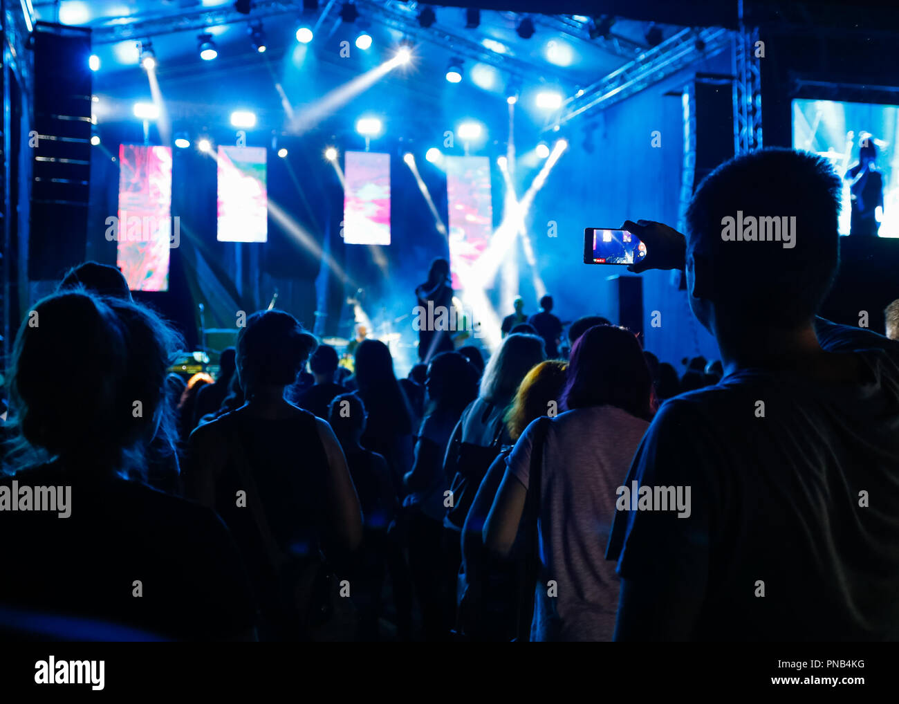 Hands raised crowd hi-res stock photography and images - Alamy