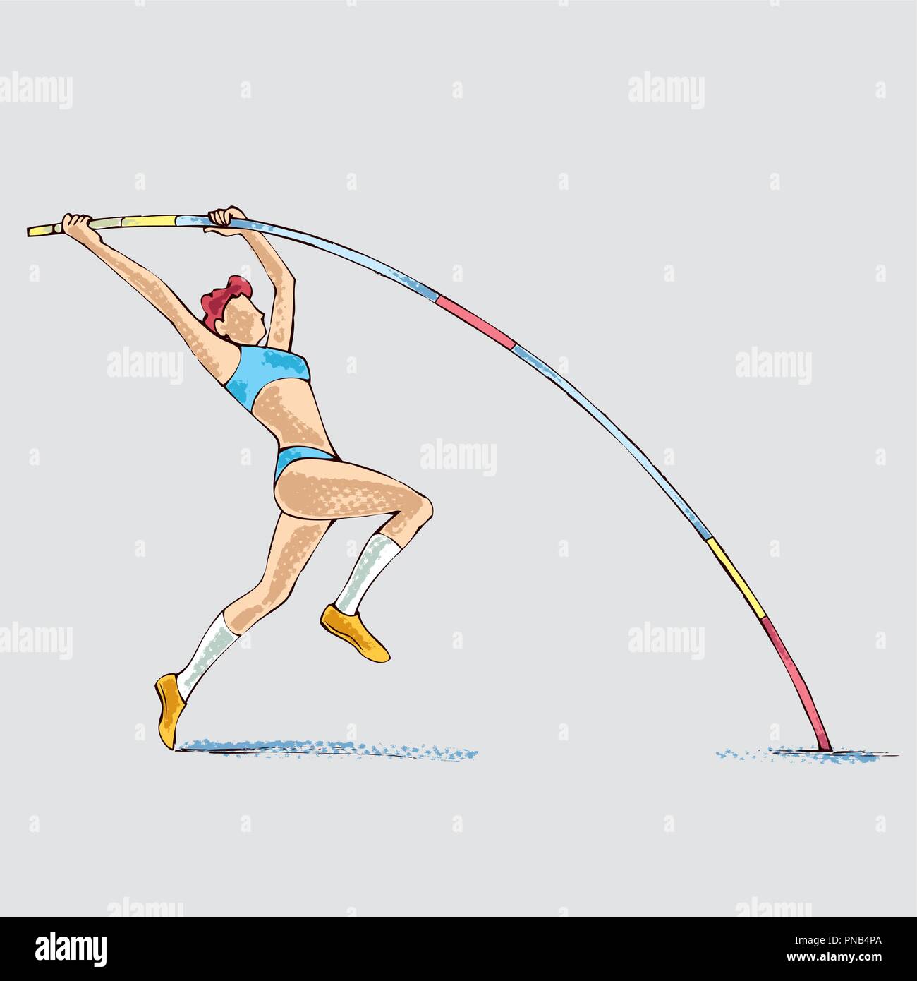 Pole vault athlete, hand drawing Stock Vector Image & Art Alamy