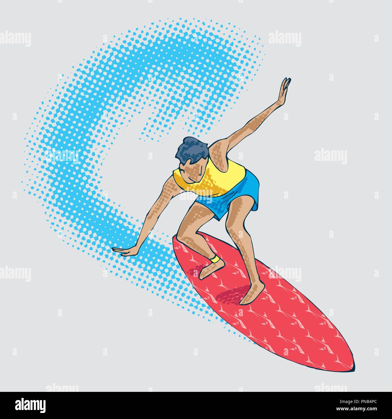 Surfer on a wave, hand drawing Stock Vector Image & Art Alamy
