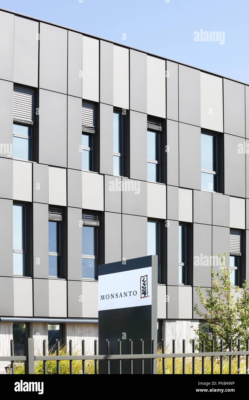 Saint Priest, France - September 8, 2018: Monsanto office building and european headquarters in Saint Priest, France Stock Photo