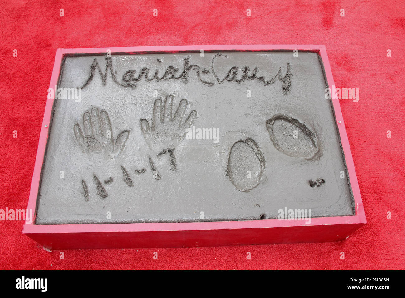 Mariah Carey's Hand and Footprints 11/01/2017 Mariah Carey Hand and