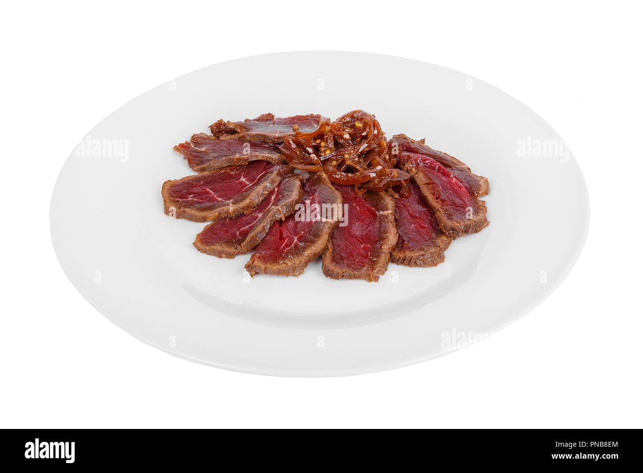 Cold appetizer before alcohol, food, marinated roast beef, fried, beef