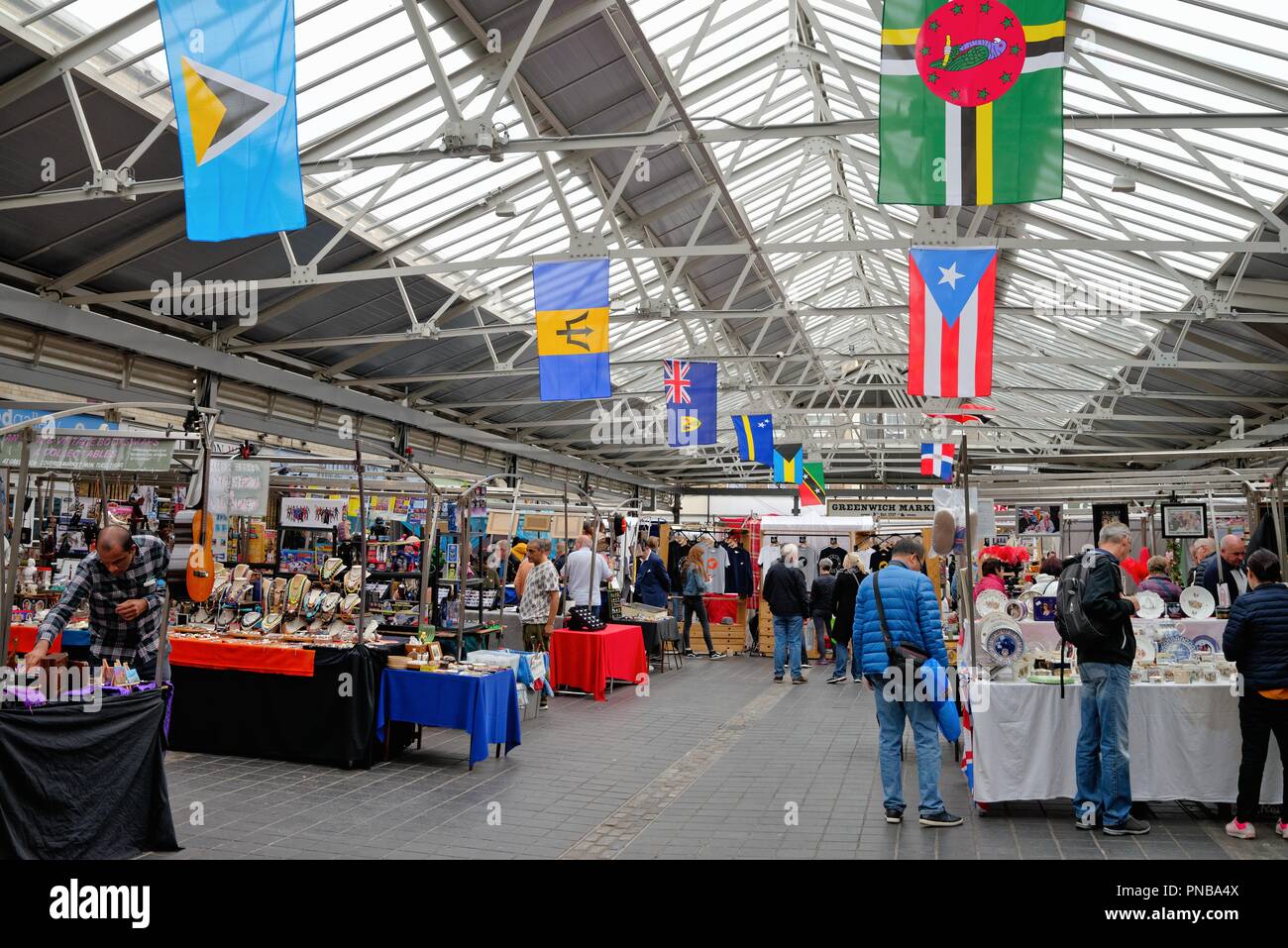 Interior of the market in Greenwich London England UK Stock Photo Alamy