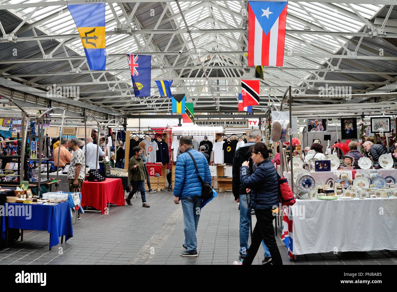 Interior of the market in Greenwich London England UK Stock Photo Alamy