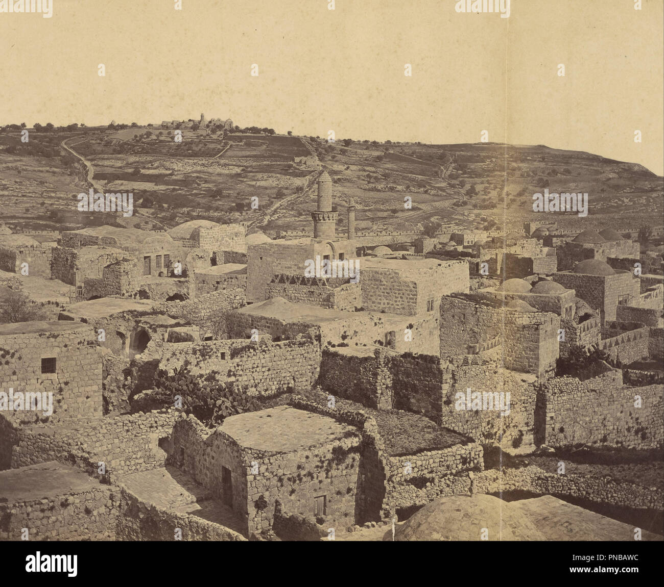 [Panorama of Jerusalem]. Date/Period: Ca. 1862. Print. Albumen silver. Height: 249 mm (9.80 in); Width: 303 mm (11.92 in). Author: Othon Von Ostheim. Stock Photo