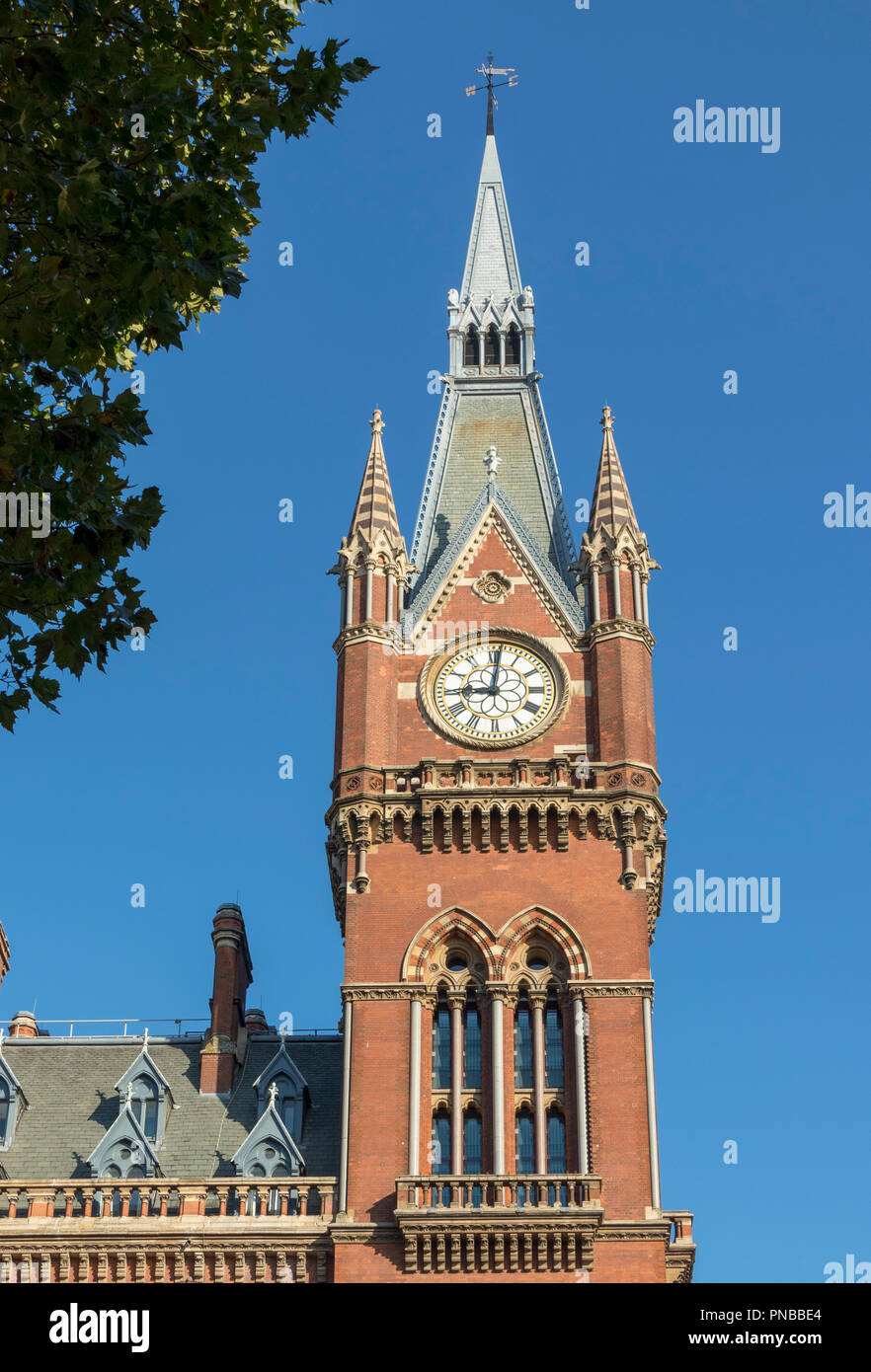 St Pancras hotel and railway station, London, England, UK Stock Photo